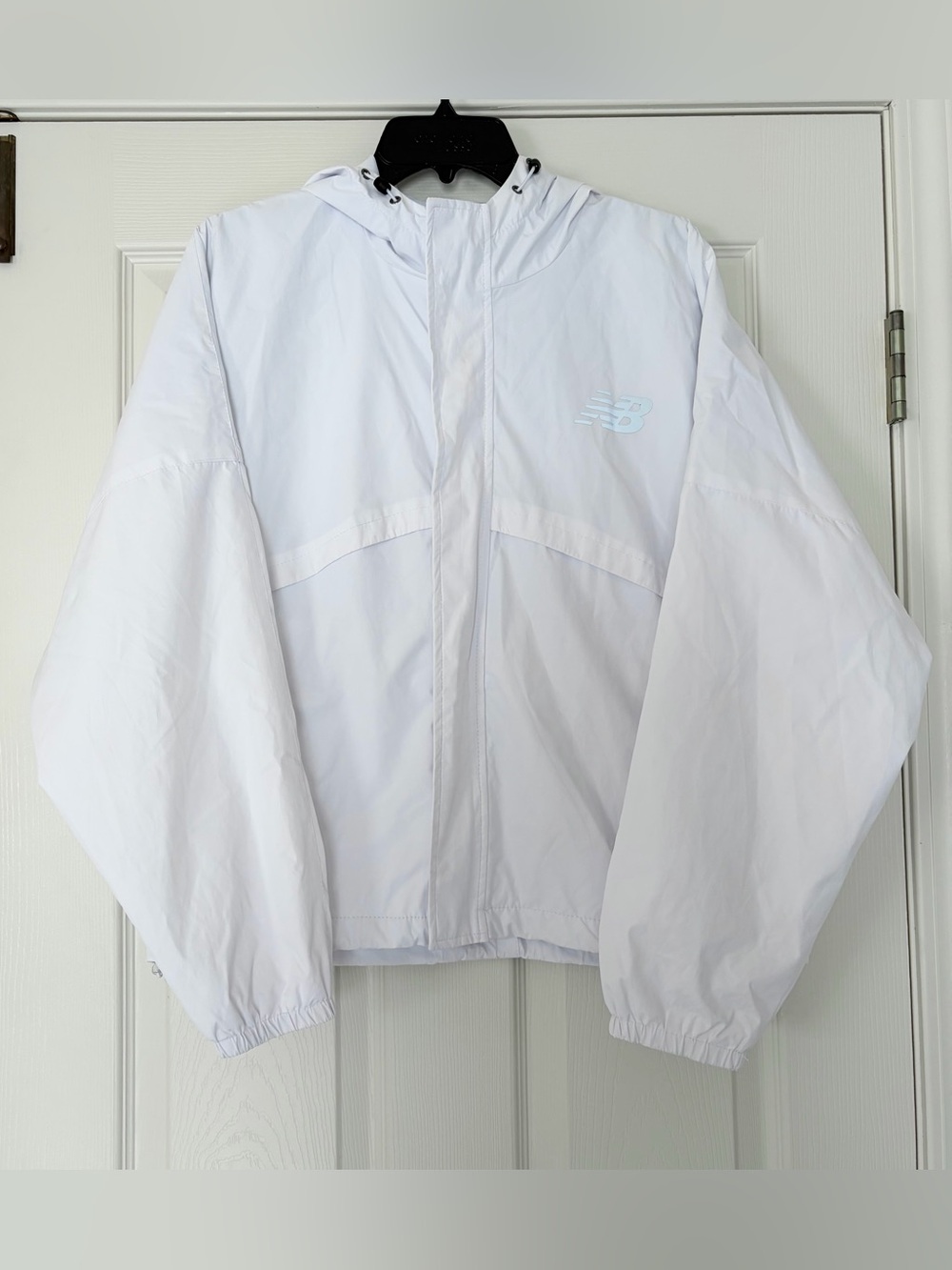 New Balance White Hooded Windbreaker Jacket